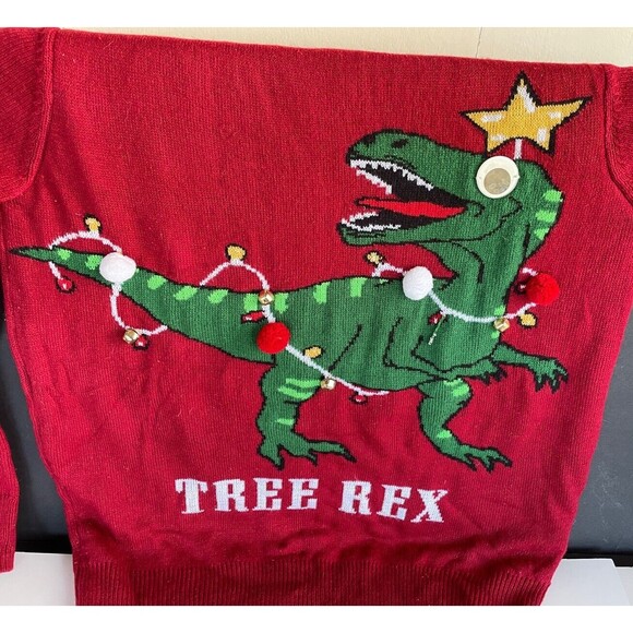 Ugly Christmas Sweater Tree Rex Adult Holiday Christmas Sweater Size Medium - Picture 6 of 6